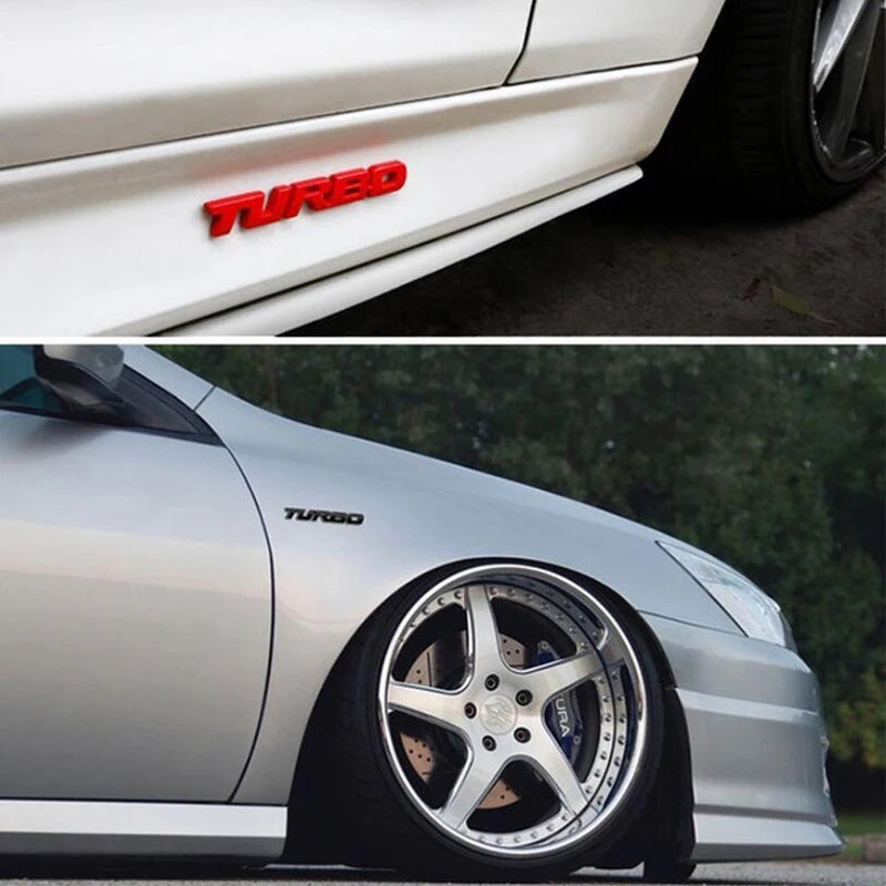 3D Turbocharged Metal Alloy Car Badge Emblem