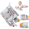 High-Contrast Soft Cloth Book with 3D Touch & Sensory Sounds for Babies 0-12 Months