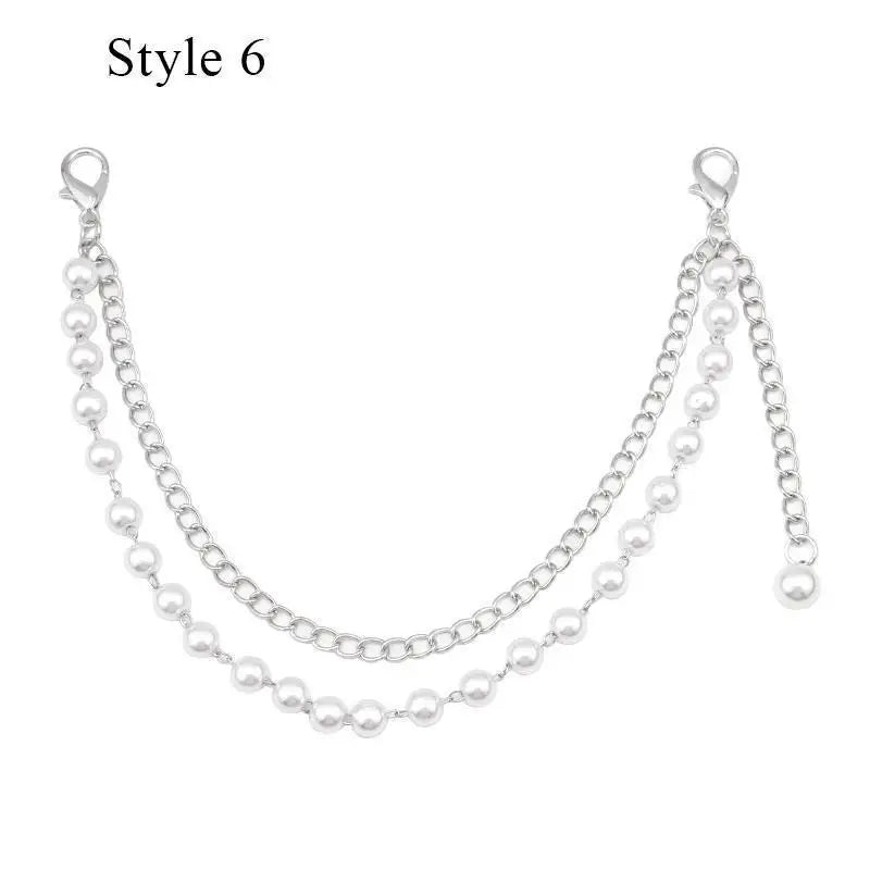 Multi-Layer Metal Pearl Bag Chain