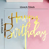 Gold Acrylic Happy Birthday Cake Topper Set (10 Pieces)