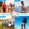 A collage showing various outdoor activities like adventure, travel, camping, and climbing.