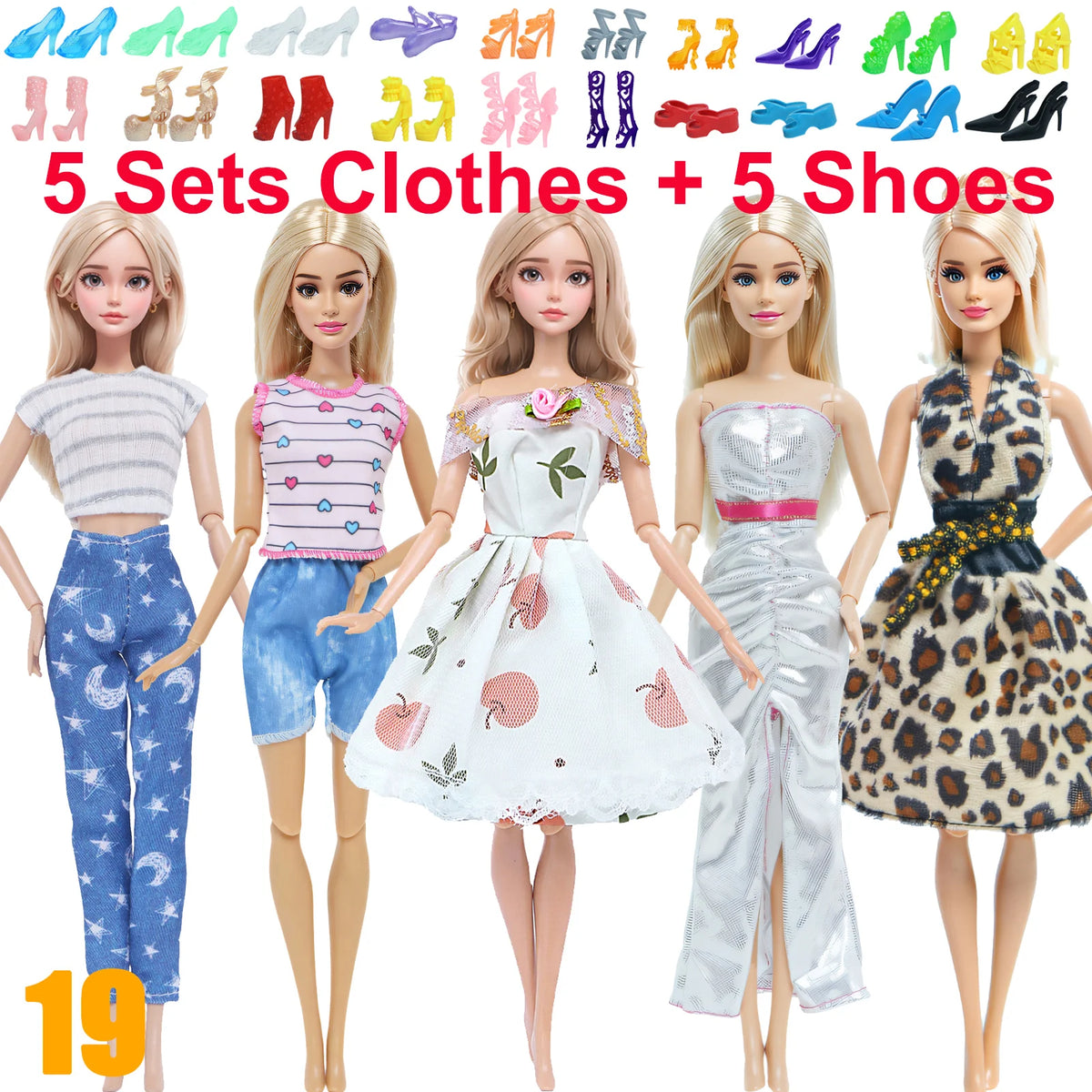 Fashion Doll Clothing Set with Shoes for 11.5-12 Inch Dolls