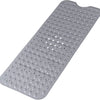 Gray non-slip bathtub mat with numerous suction cups for a safe and secure grip