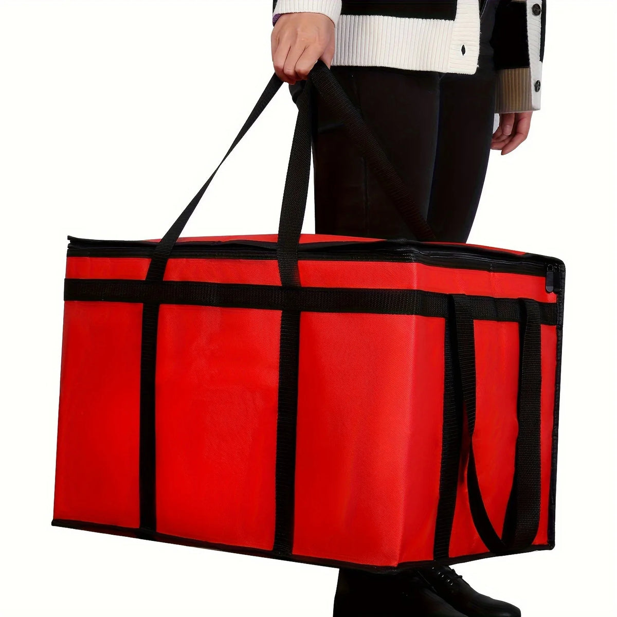 Large Insulated Pizza Delivery Bag with Removable Base