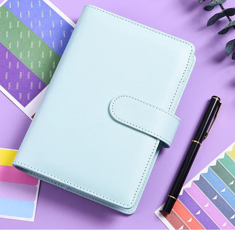 A6 PU Leather Budget Binder with Cash Envelope Organizer