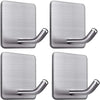 Pack of 4 Stainless Steel Wall Hooks for Entryway, Kitchen & Bathroom