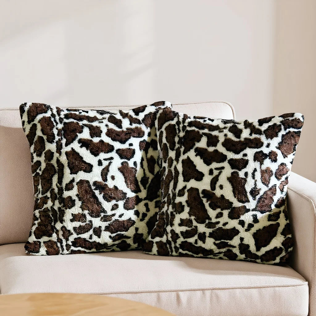 Leopard Print Throw Pillow Covers (Set of 2)
