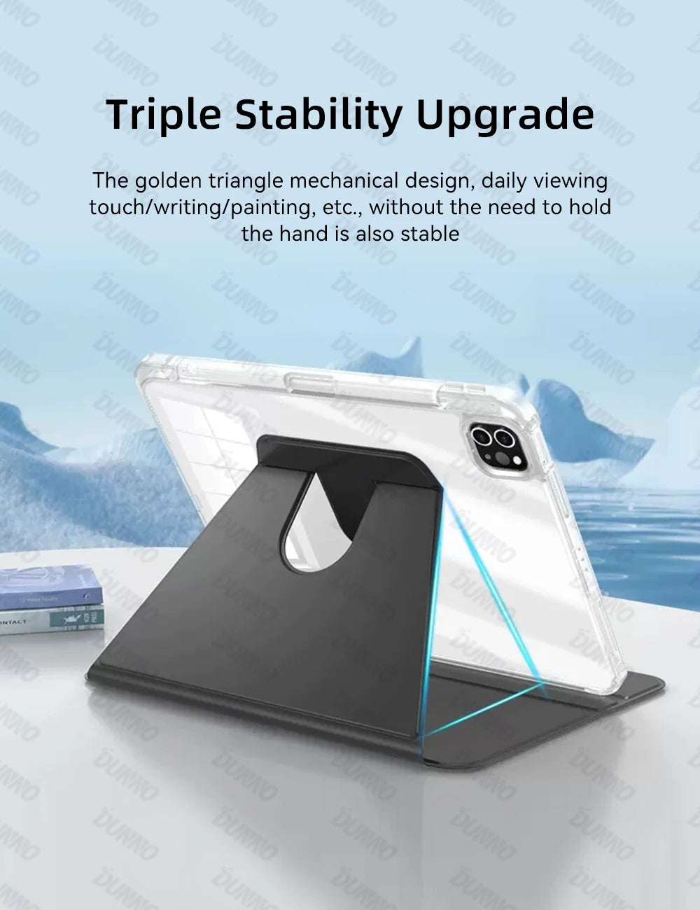 360° Rotating iPad Case with Pencil Holder