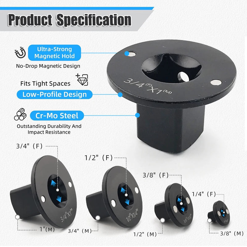 Low-Profile Impact Socket Adapter Set (4-Piece)