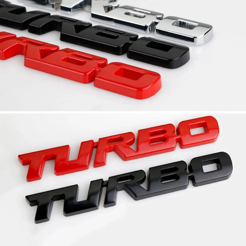 3D Turbocharged Metal Alloy Car Badge Emblem