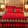 Lace Bed Skirt Set with Matching Pillowcases
