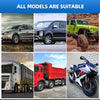 A collage showing various vehicles including a silver SUV, black truck, yellow Jeep, and a white truck, demonstrating the sui