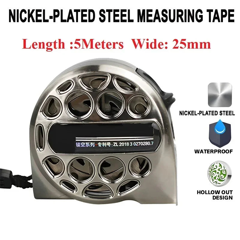 Stainless Steel Retractable Tape Measure – Anti-Corrosion, Easy-Read, Ideal for Woodworking