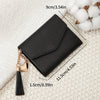Compact PU Leather Clutch Wallet with Tassel