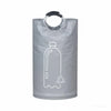 A gray extra-large foldable laundry basket with padded handles shown in a vertical view.
