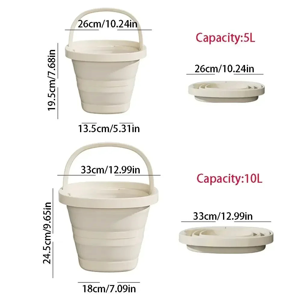 10L Foldable Camping Bucket with Sturdy Silicone Handle