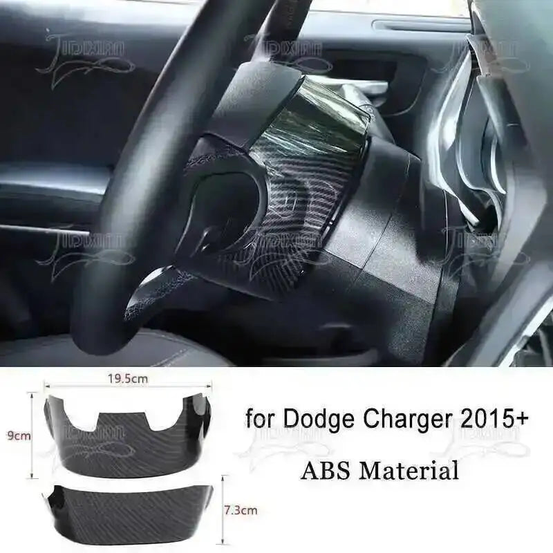 Carbon fiber interior trim kit for Dodge Charger featuring ABS material components.