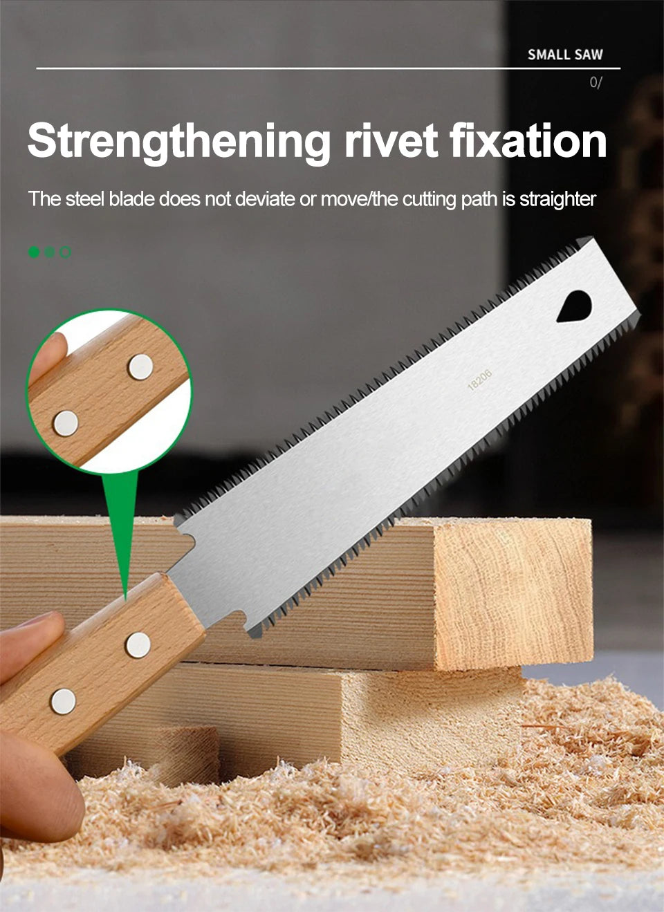 Japanese-Style Pull Saw with Wooden Handle