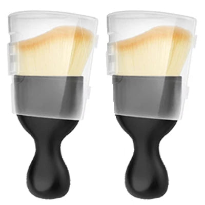 A pair of soft-bristle cleaning brushes with protective cases shown side by side.