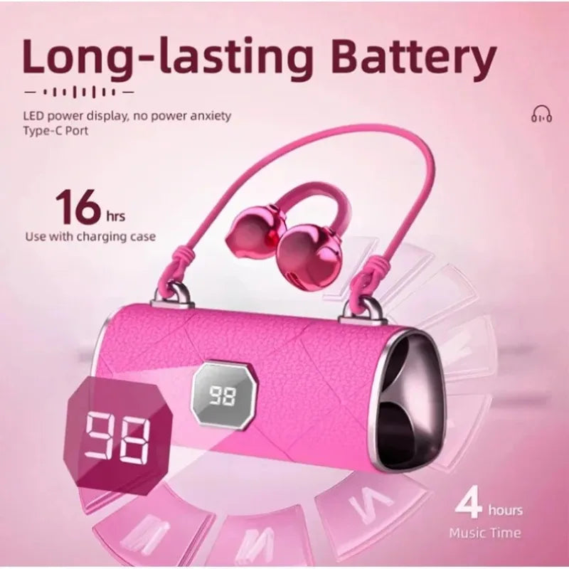 Open-Ear Bluetooth Earbuds with LED Display