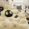 Solid Black Microfiber Duvet Cover Set with Pillowcases