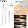 White motion-activated LED cabinet light with Type-C charging cable and warm and cold white options