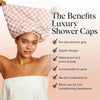 Satin-Lined Wide Shower Cap with Adjustable Fit