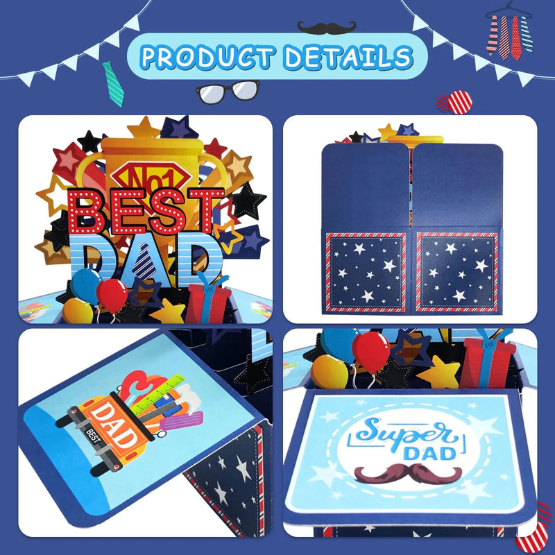 3D Pop-Up Father's Day Card with Envelope