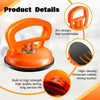 Orange heavy-duty suction cup dent puller with an arc design and thick rubber for strong suction