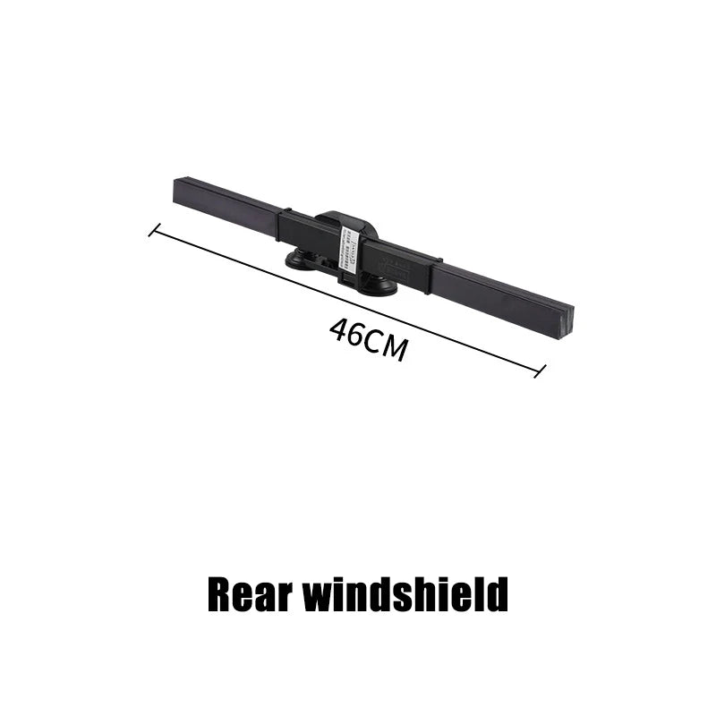 Black retractable car windshield sunshade measuring 46cm.