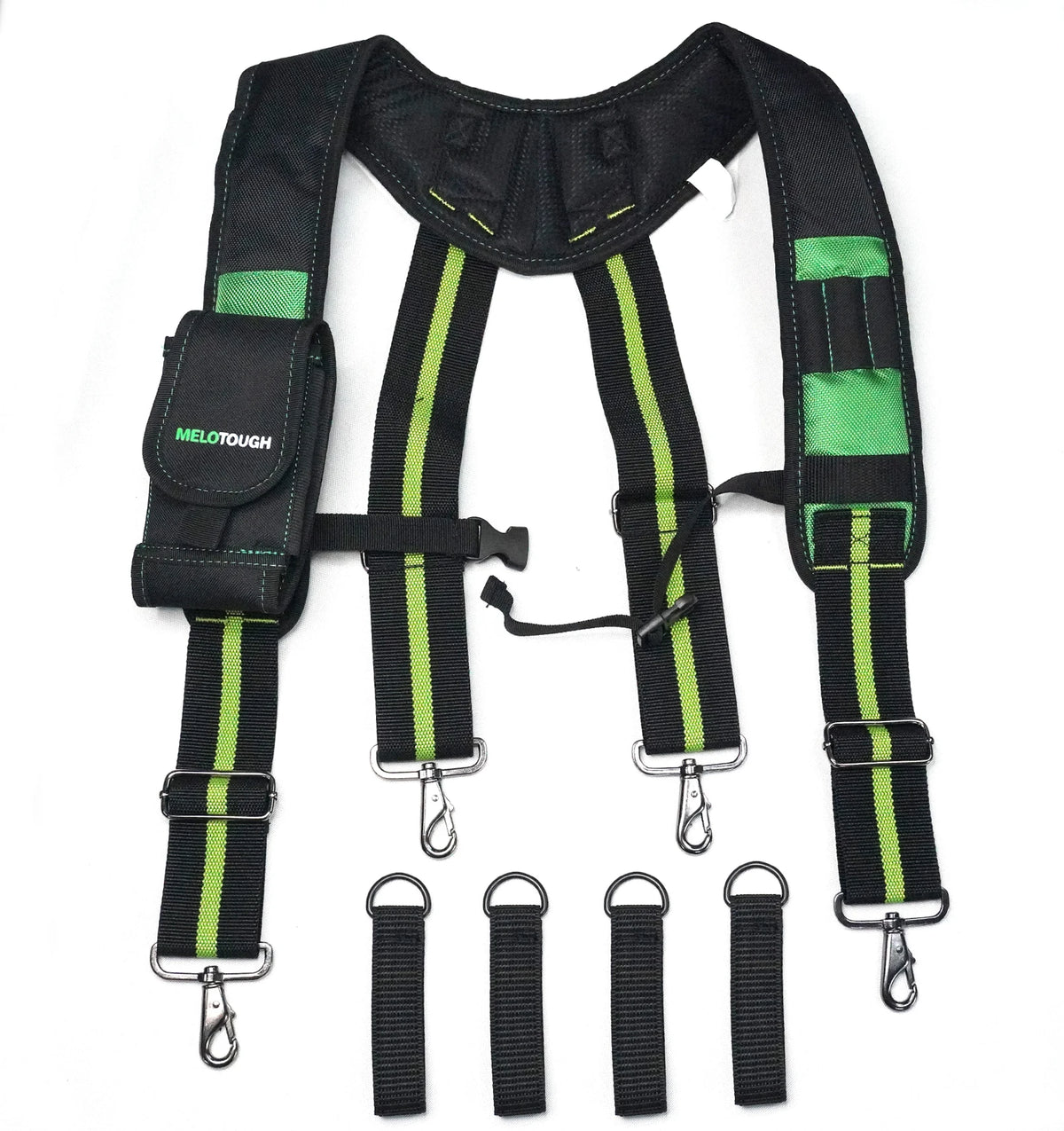 Work Suspenders with Detachable Phone Holder and Tool Belt Support