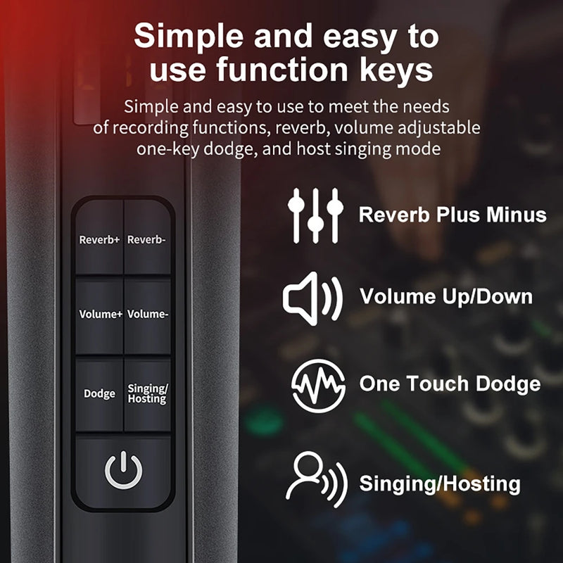 Wireless Handheld Microphone with Built-in Sound Card