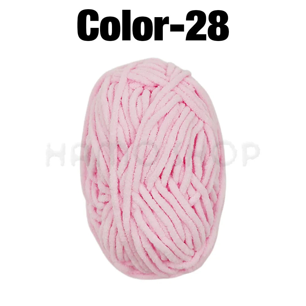 Soft Velvet Chenille Yarn for Knitting and Crochet – 2 Rolls