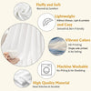 A collection of features for a personalized printed fleece throw blanket, highlighting fluffiness, lightweight design, vibran
