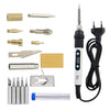 A kit of adjustable temperature wood burning and soldering pens with various tips and accessories.