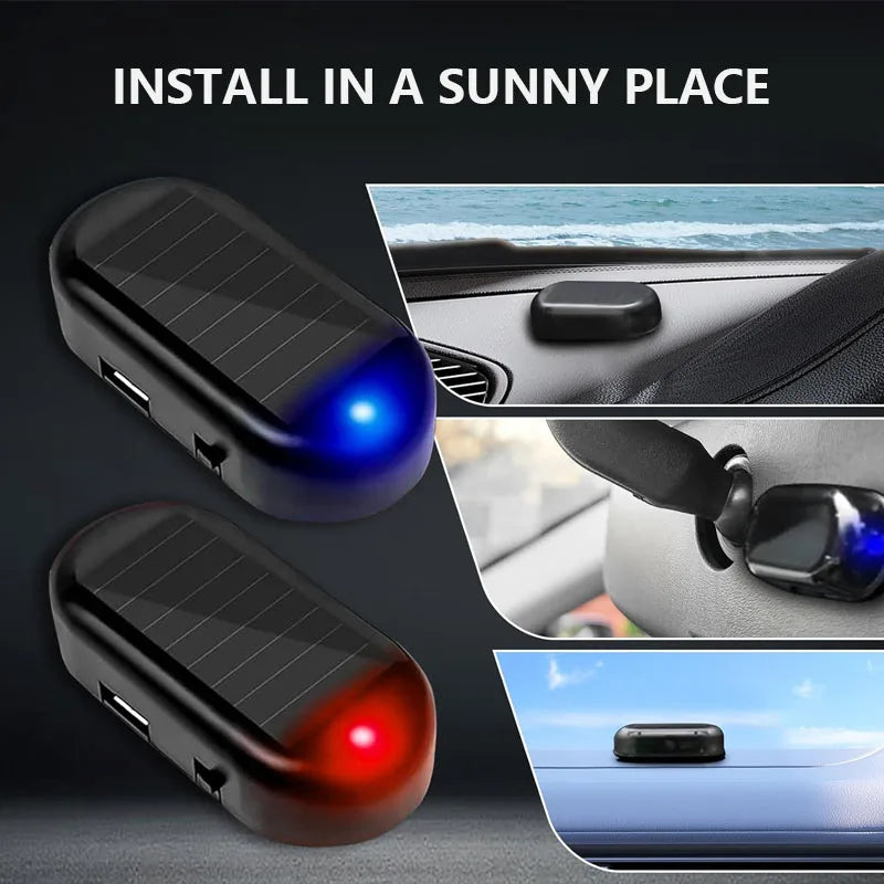 Solar Powered Simulated Car Alarm LED Light