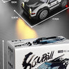 A box for a 1:64 RC car featuring a black and white drift vehicle model.