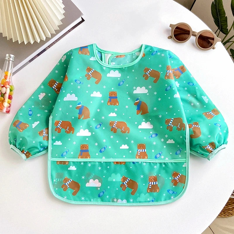 Waterproof Long-Sleeve Baby Feeding Smock