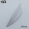 A white 5D shark fin car antenna for FM/AM signal reception.