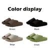 A display of Cloud Thick-Soled EVA slides in brown, black, beige, and green colors.