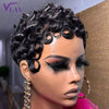 Glueless Short Human Hair Wig with Bangs
