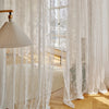 French Lace Sheer Curtains - White Tulle Voile Drapes for Bedroom & Living Room