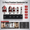 Self-Centering Countersink Drill Bit Set with Pilot Hole