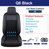 Black Q6 Car Seat Cushion with features for cooling, re-dissement, and massage.
