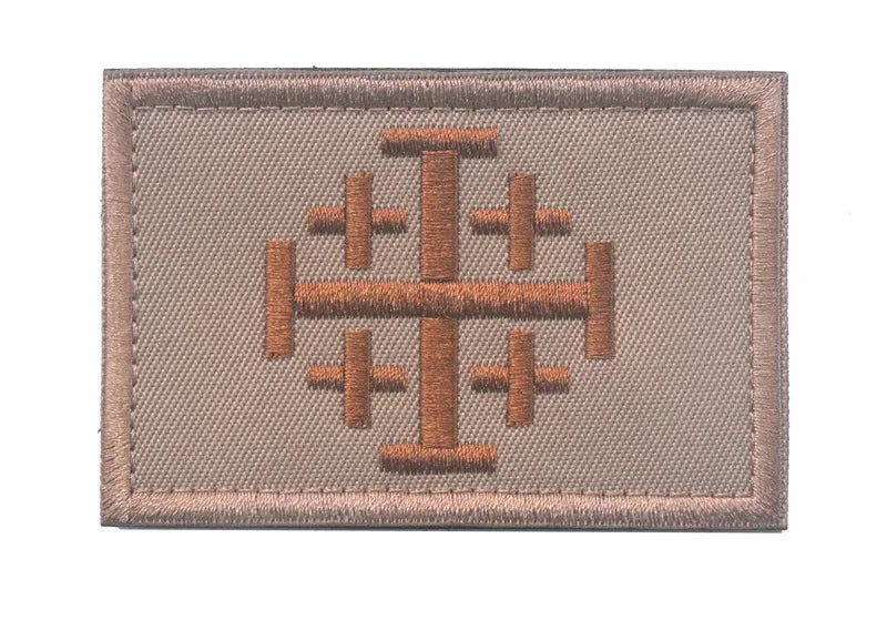 Embroidered Crusader Cross Tactical Patch with Hook and Loop Backing