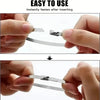 Hands demonstrate the easy to use self-locking stainless steel cable ties after inserting them.