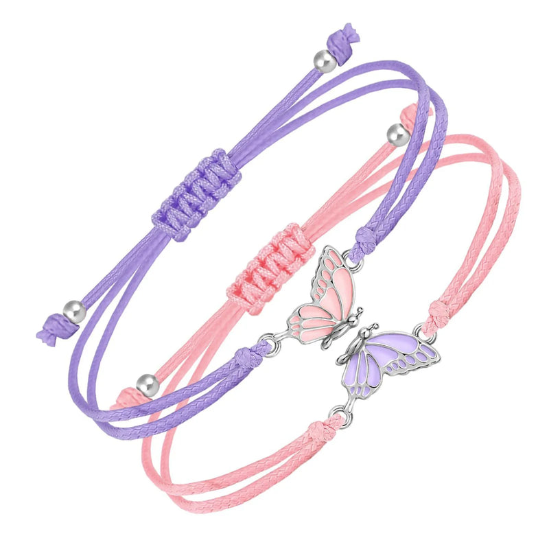 Butterfly Charm Friendship Bracelets (Set of 2)