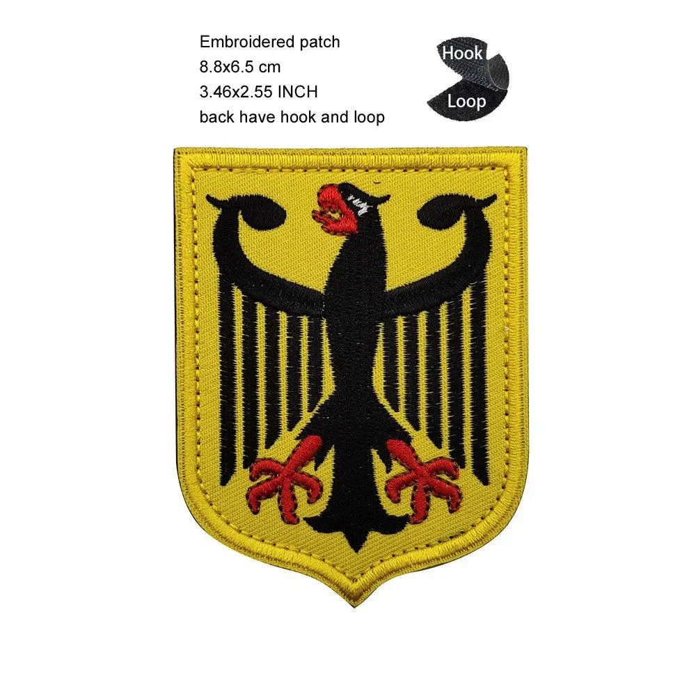 Luminous Reflective German Eagle Patch with Hook-and-Loop Backing