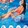 Inflatable Water Hammock with Armrests – Tropical Leaf Pool Lounger for Adults