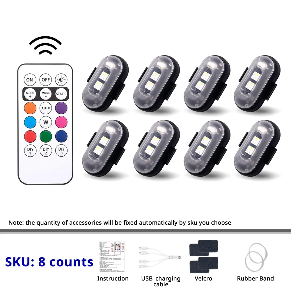 Rechargeable RGB LED Footwell Light with Remote